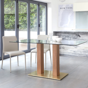 Minimalist White MDF Wood Dining Table Modern Industrial 4-8 Seater