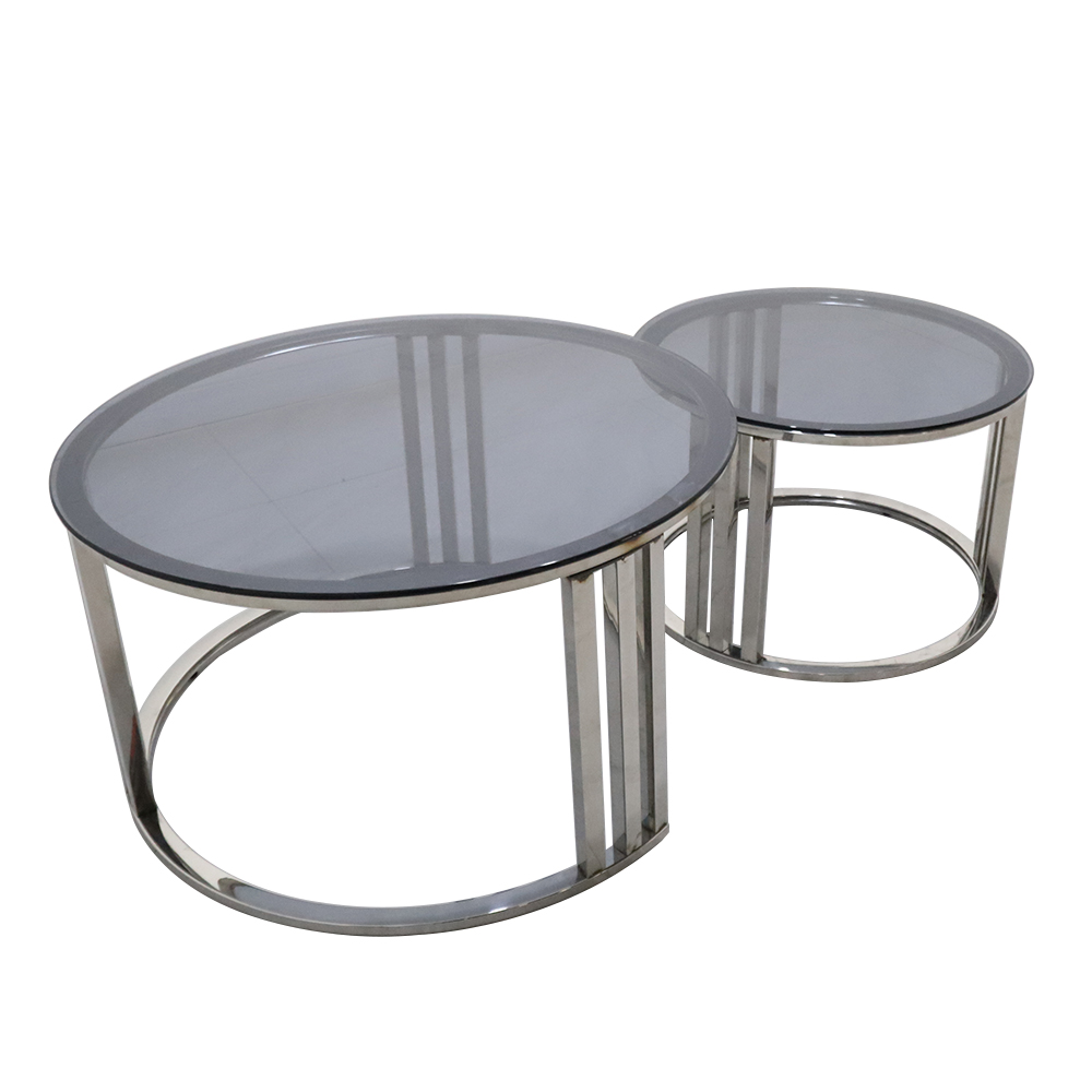 Glass Top Coffee Table with Iron Frame