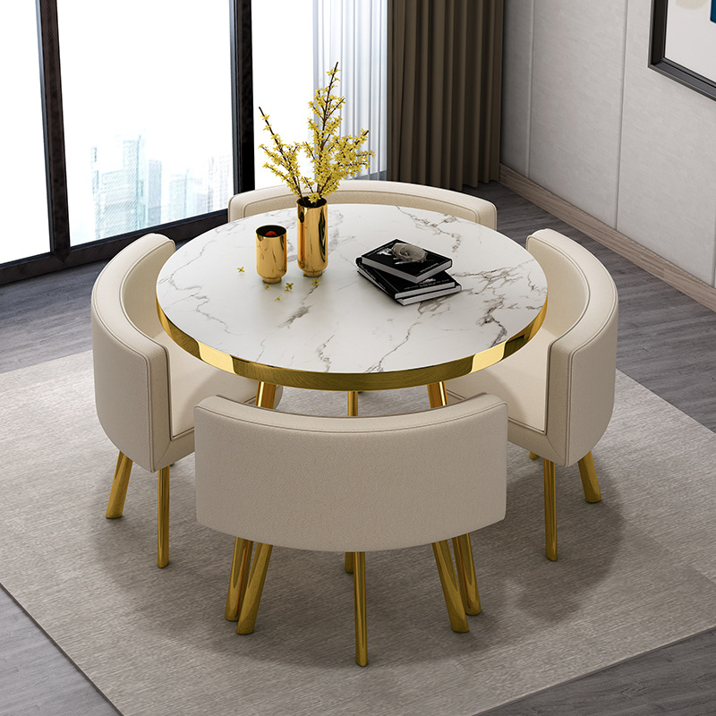 Luxury Square Dining Table Set with 4 Chairs