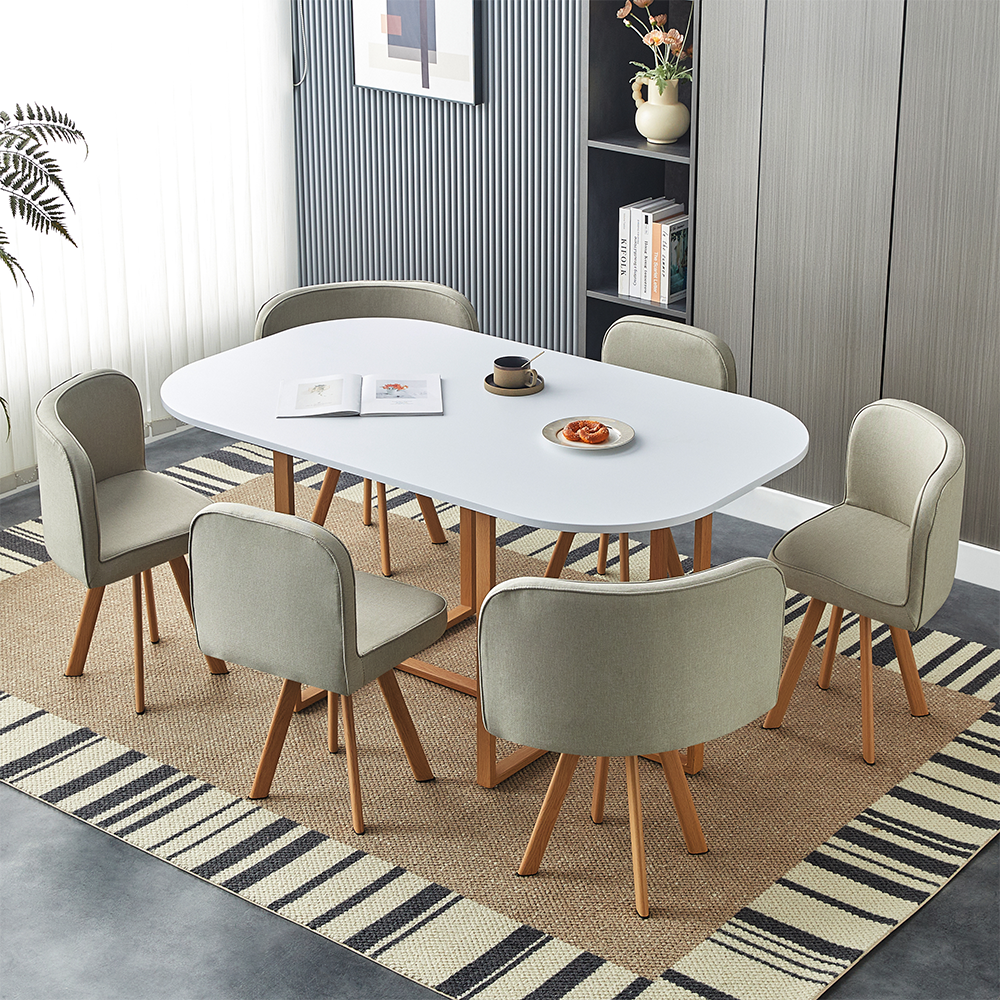 Wooden Design Dining Table with Steel Frame