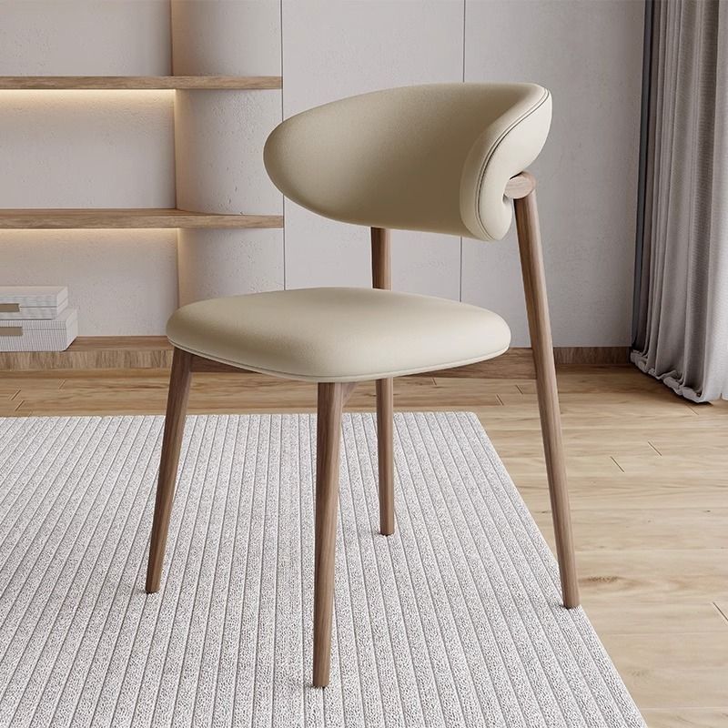 Classic Wooden Dining Chairs with Fabric Seat, Modern Elegant Design