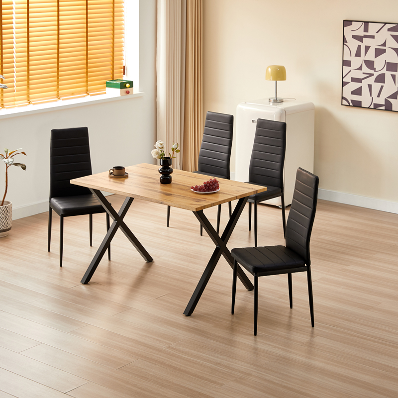 Modern Rectangular Dining Table with Extendable Feature