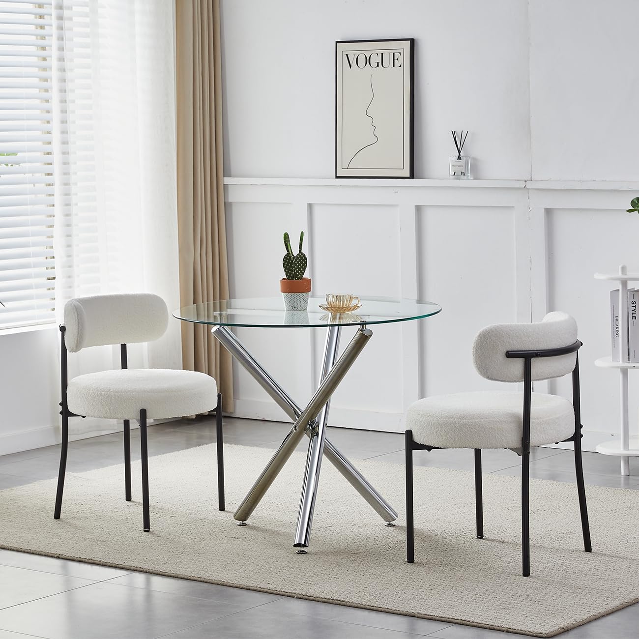 Nordic Round Chair and Dining Table Set